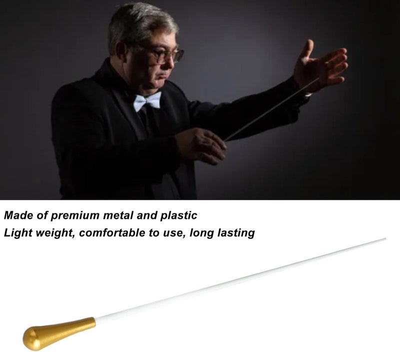 Kodrily Conductor Baton, Metal Conducting Baton Band, 15in Music Conducting Stick Rod, Professional Orchestra Music Conductor Accessories Replacement for Stage Performances - Image 4